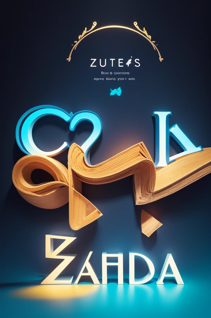 create an image with letters written Zueiras_Curtas and colorful letters and a black and blue gradient background