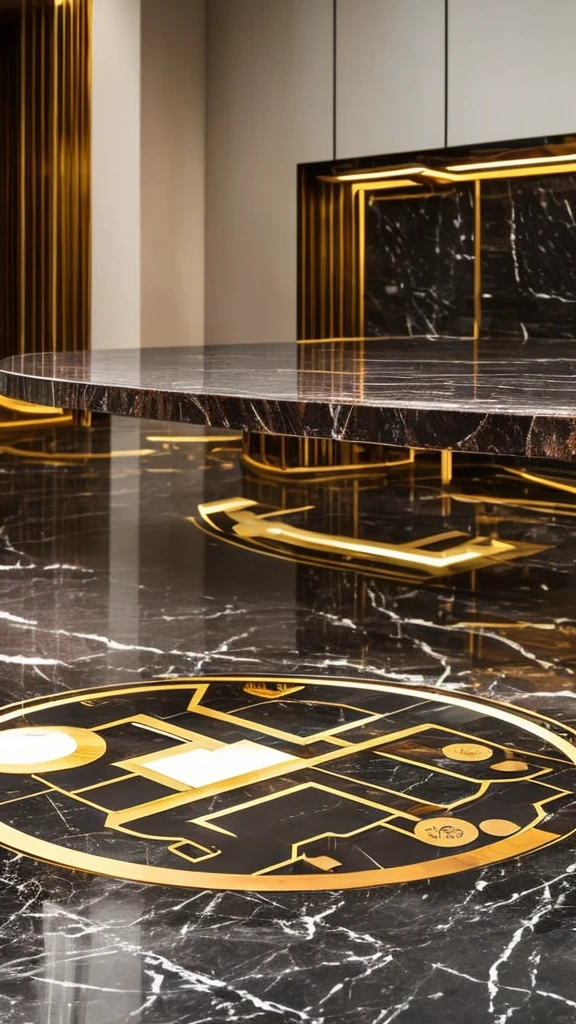 Letters whit Machine aesthetics, steampunk stayle, collor bronze. Realistic, better quality, full hd, work of art, professional game of light and shadow, centered on dark marble table.