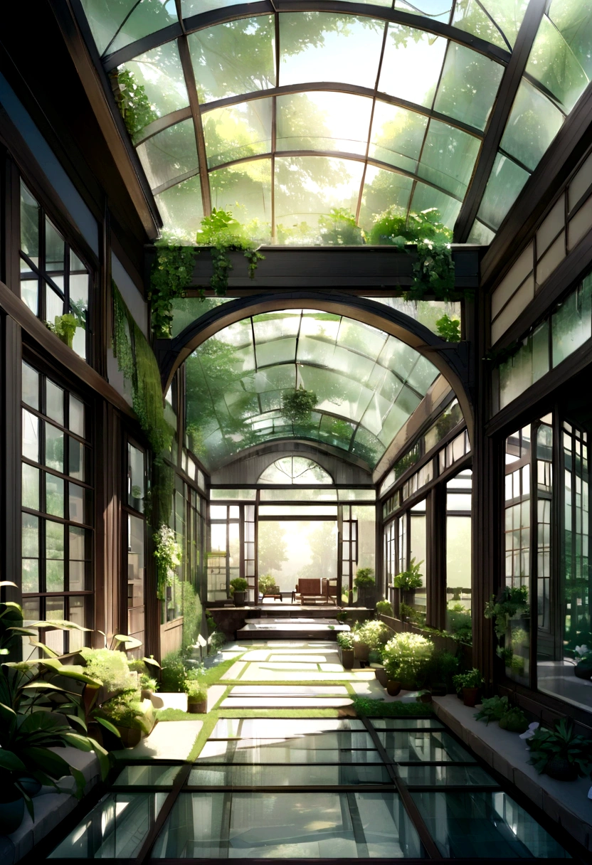 set in a real way the architectural work that has a living space on its roof and its patios with vegetation. The structure is made of translucent polyarbonate glass material. Its characteristic is its road connection and its green spaces. 