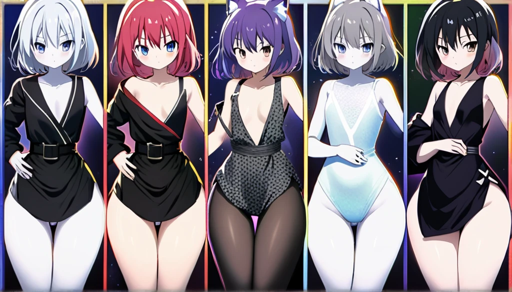 ((anime zero no tsukaima art, masterpiece, 4k, extreme quality)).
The theme is supernatural.
The setting is a street in the center of Tokyo(detailed:1,9), the year is 2024, summer, without fog, full of varied open stores in the surroundings, full of people in the surroundings, it is 9 pm, the sky is starry, the environment is illuminated by the lights of streetlights and open stores. There is a girl(Only 1), she is the focus of the scene, she is , she has purple fox ears(long:1,3), she has 9 purple tails(long:1,8) fox, hair(short:1,8) messy and gradient purple with gray from top to bottom, bright and silver eyes(bright:2,1), pale white skin, short stature(short:1,3, she wears a totally black yukata, thin(thin:1,9), narrow chest, flat chest, waist(thin:1,7), wide hips, big round butt, beautiful thighs, beautiful curves, shy and embarrassed behavior, fullbody vision(far:1,5). The atmosphere is pleasant. Complete view of scene.