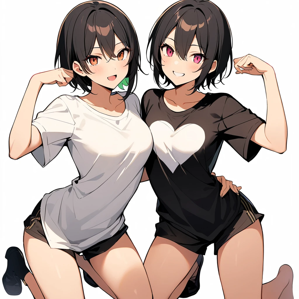 16k works,Highest quality,18-year-old,No background.White background only,whole body、Kneel,Dynamic and sexy pose, One person, beautiful顔,, Symmetrical eyes, Perfect body, Good balance、 Perfect body、Very short hair, beautiful, lover, Rough chest T-shirt, beautiful Soldier, Eyes that beckon the viewer, loverの視点, Attractive expression, Sexy smile, Perfect Style, Perfect balance, Detailed skin, Mischievous Gaze, I can see your chest