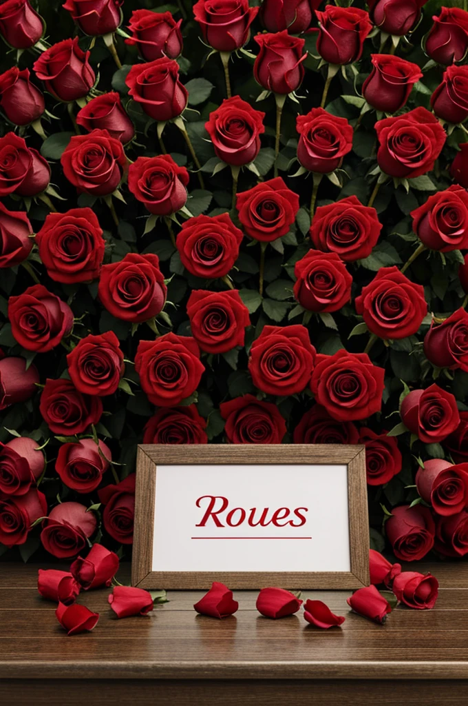 a background of red roses with a closed letter in the background
