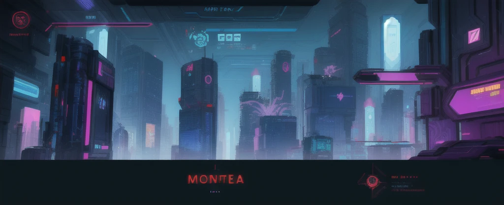 Game screen, Game main menu, futuristic cyberpunk main menu design and layout