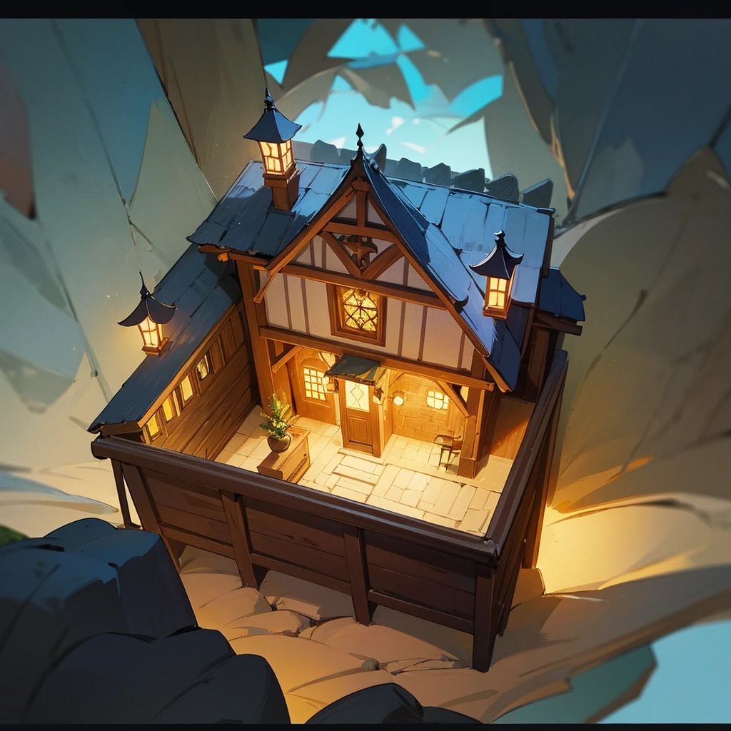 (illustrations : 1.0), photorealistic lighting, HD detail, 夏天, natta, Outdoor lights from the Joseon Dynasty, Stone lanterns
