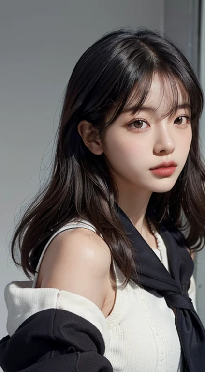 (UHigh resolution, retina, masterpiece, Accurate, Anatomically correct, Textured skin, Super detailed, Attention to detail, high quality, 最high quality, High resolution, 1080P, High resolution, 4K, 8K, 16K), (美しいAttention to detail目, Beautiful lip detail, Highly detailed eyes and face), Studio Lighting, Physically Based Rendering, Vibrant colors, (Large Breasts, Glamorous Body), (Royal Blue Color, navy uniform coat, class seal:1.5), (hunting:1.2), Business shirts, gloves, (Portraiture, Shiny Hair, Shiny skin, blush, Hair blowing in the wind), (Simple Background, Bokeh:1.5), Eye Reflexes, Jet Black Hair,Show off your beautiful figure、The allure of a super popular stripper、