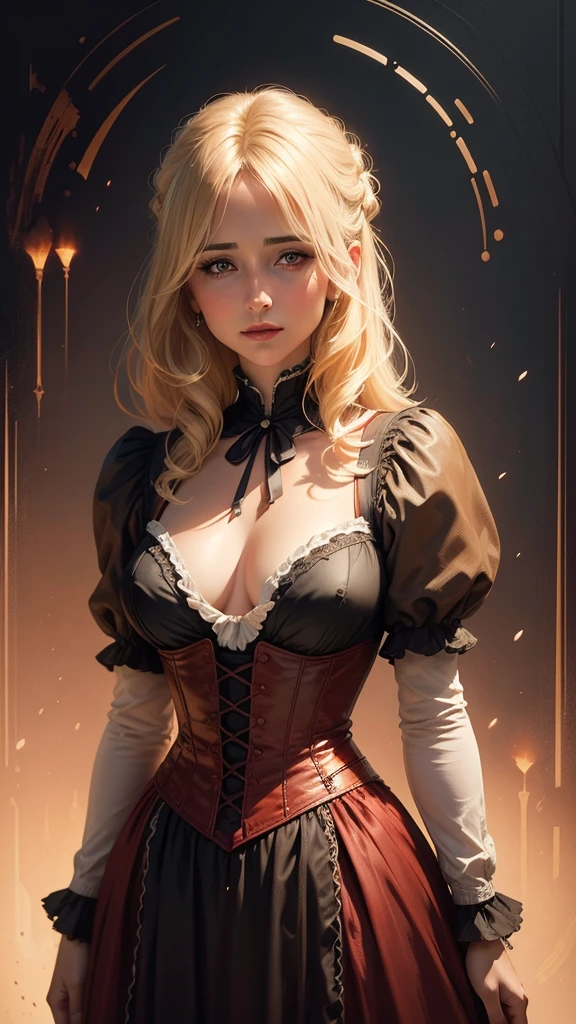 Allison Mack in 19th century Victorian clothing, hair blonde, Red lips, Good resource, Vadim Kashin, James Gurney, inking, splash art", wonderful beauty , Royo, after sexing, Super detailed splash art modern European inking painting