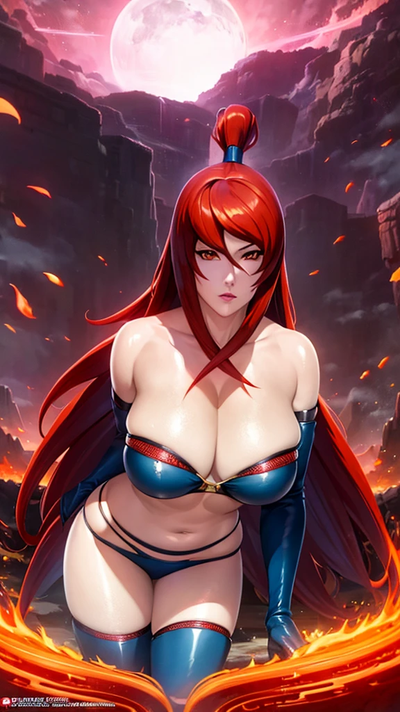 a close up of Mei Terumi from Naruto with red hair, sexy body, large breasts, beautiful character painting, guweiz, artwork in the style of guweiz, red haired deity, by Yang J, epic exquisite character art, stunning character art, by Fan Qi, by Wuzhun Shifan, guweiz on pixiv artstation