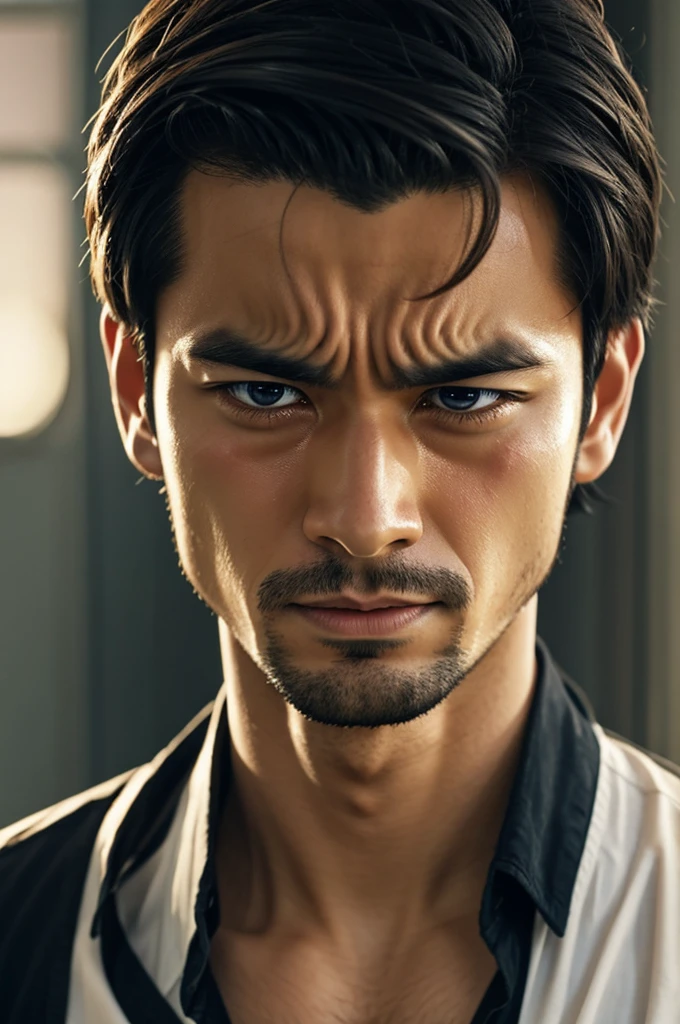 A man crying in anime