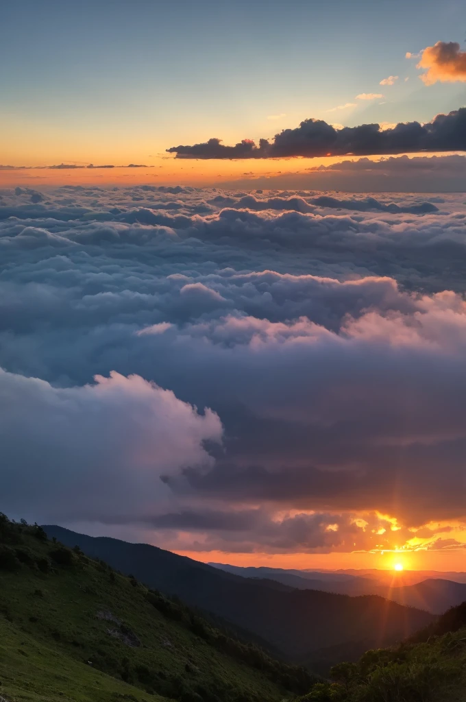 Sunset seen from the mountain