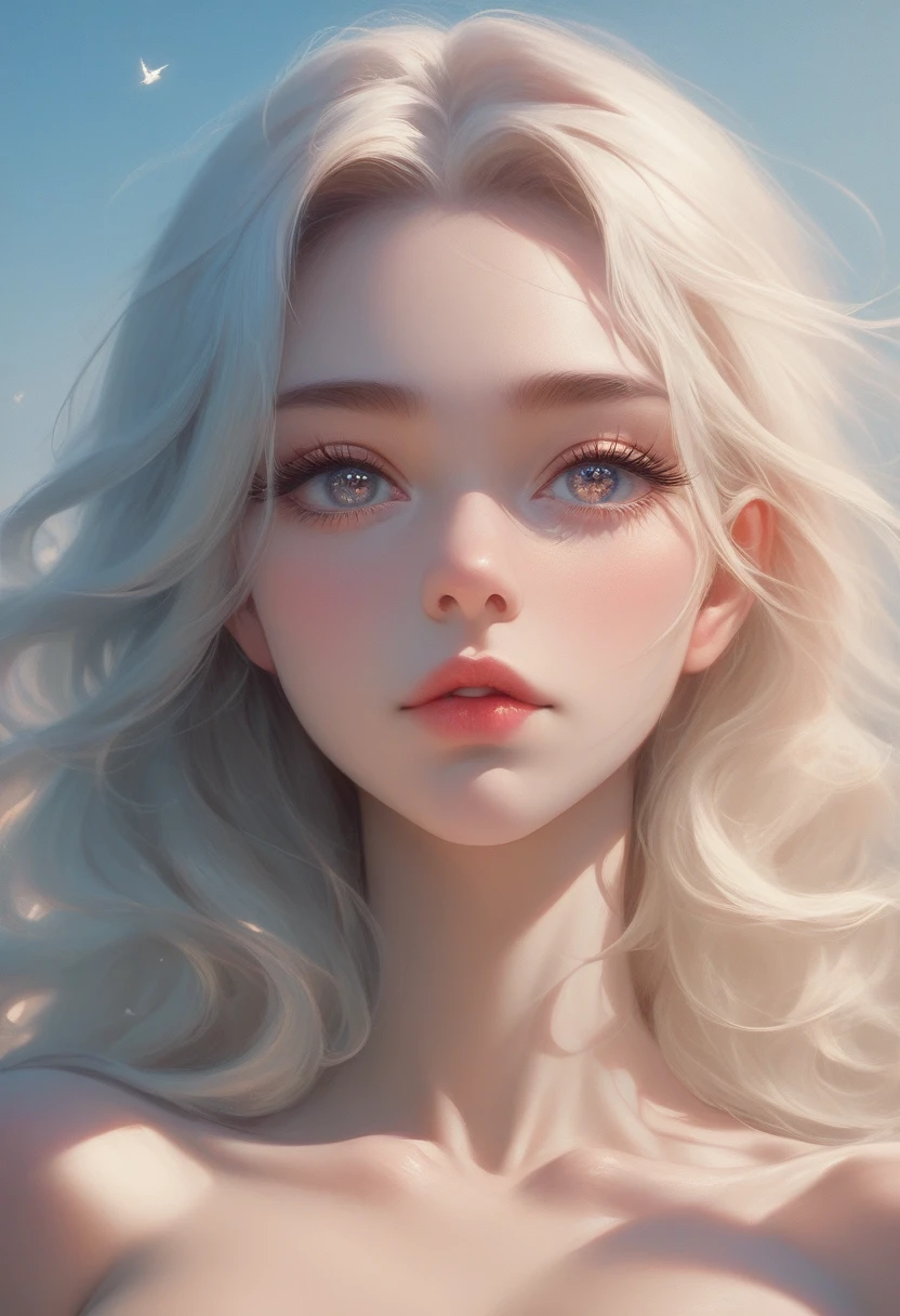 a beautiful girl, detailed eyes, long eyelashes, flawless skin, full lips, attractive face, sensual expression, nude body, detailed female anatomy, robust bust, delicate female curves, photorealistic, 8k, 4k, masterpiece, ultra-detailed color and vivid, cinematic lighting, dramatic angle, sensual and attractive
