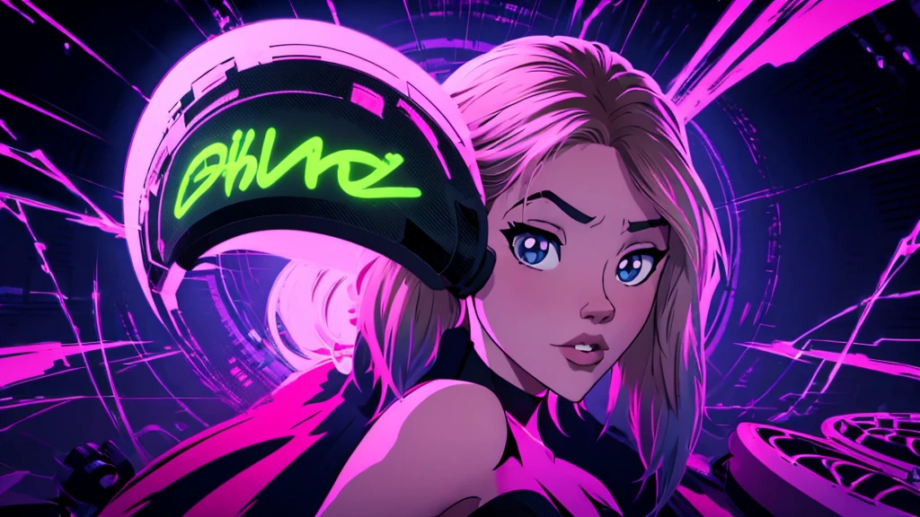 realista, ultra detalhado, 1 garota de anime, 18 anos de idade, Ino Yamanaka, feminina, linda, cenario fundo preto, Neon