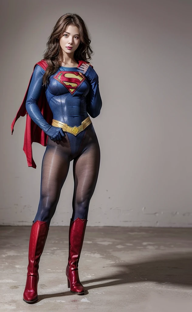 No background、(((Beautiful legs in black tights.)))、(((Legally express the beauty of your smile)))、((((Make the most of your original images)))、(((Body-hugging Supergirl costume)))、(((Supergirl Costume)))、(((Beautiful Hair)))、(((suffering)))、(((Please wear black tights....、Wear red boots)))、((Best image quality、8K))、((Highest quality、8K、masterpiece:1.3))、(((Preserve background )))、Sharp focus:1.2、Beautiful woman with perfect figure:1.4、Slim Abs:1.2、Wet body:1.5、Highly detailed face and skin texture、8K