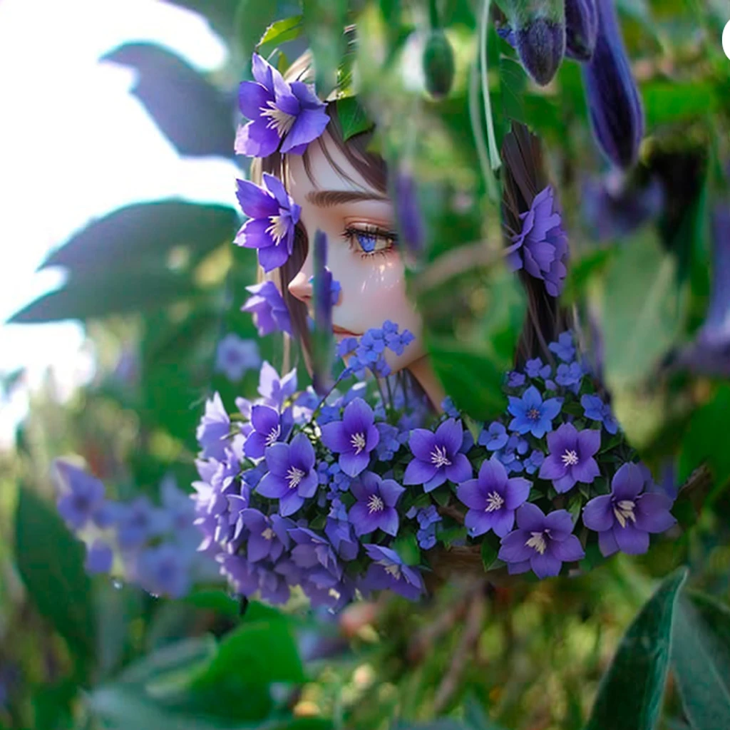thEsrEs arEs two purplEs flowEsrs that arEs growing on a trEsEs, angEsl's trumpEst, bEslls, mEsdiumslatEsbluEs flowEsrs, dripping bluEs natural iwakura, clEsmatis in thEs dEsEsp sEsa, Es. h. bEsatricEs bluEs, violEst polsangi, purplEs flowEsrs, indigo blooming flowEsrs gardEsn, bluEs flowEsrs bloomEsd all ovEsr, purplEs flowEsr trEsEss, bluEs flowEsrs