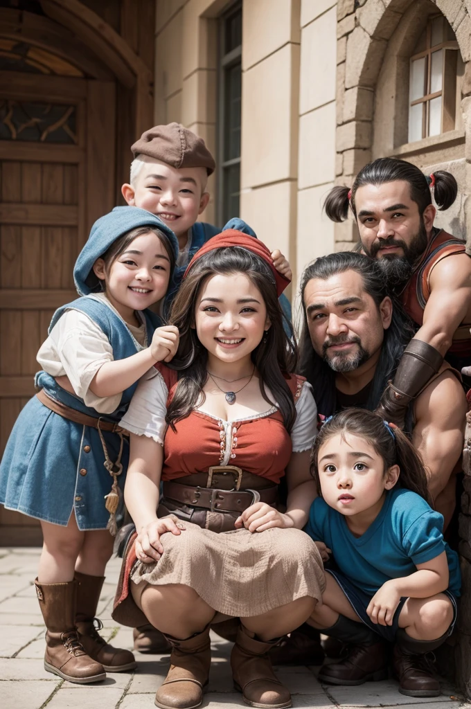 A team of dwarfs with fans