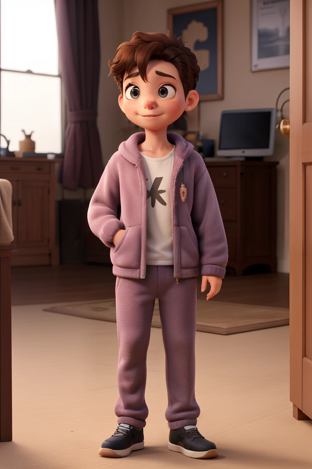 A in a set of fleece clothing