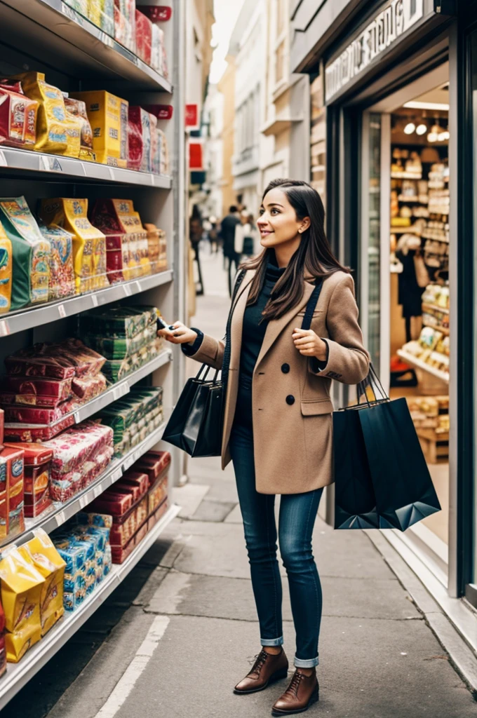 A woman shopping