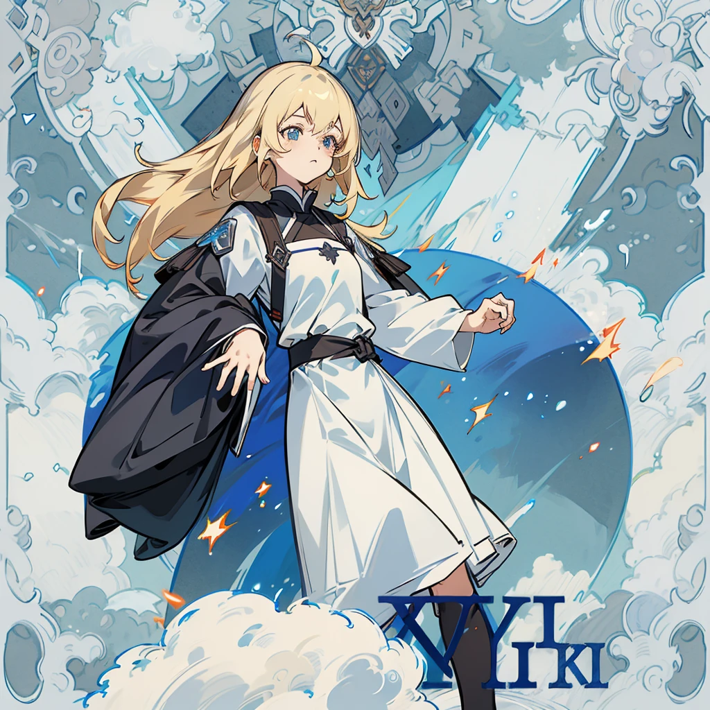 absurderes, high resolution, ultra detaild, 1 girl, standing alone, extremely detailed  eyes, Woman，long blonde hair，white gown, Guweiz, Detailed digital animation artwork, Rostland 8K, Ross trance style, 4K anime-style, Guweiz on ArtStation Pixiv, guweiz on pixiv artstation, High-quality, detailed artwork in 8K, beautiful fantasy anime, 4k anime art wallpaper, 4k anime art wallpaper