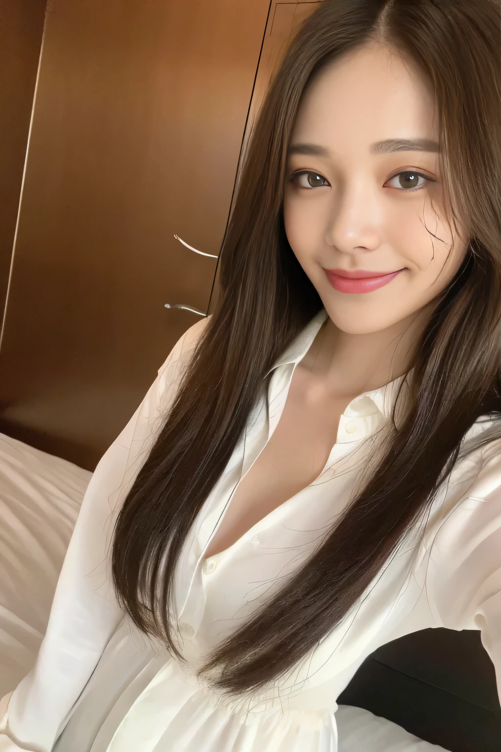 seed:2020674263.((Full body angle:1.1)).((Highest quality, 8K, masterpiece:1.3)), ((from below:1.1)).concentrated:1.2, Perfect body beauty:1.4, Hips:1.2, ((Delicate Hair)), (Colorful button-through crop shirt :1.1) , ((Highest quality、8k、masterpiece:1.3))、1 Girl、A sloppy smile、Esbian all over、Slim face、Big Boobs、Beautiful woman、(Dark Brown Hair)、Long Hair、1、Flickering Valley、Detailed eyes、double eyelid、Blurred Background、超Slim face、Smile、Looking down、stroll、