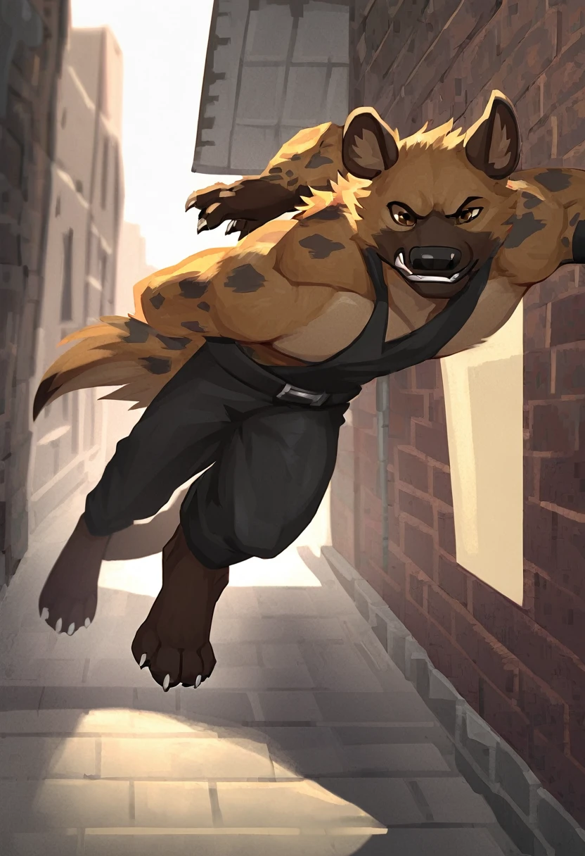 Solo, male, furry art, fursona, ((kinkajou)), (((brown primary fur))), white secondary, (perky ears), cool pose, city background, amazing art, masterfully executed, beautiful background, normal body, paws.