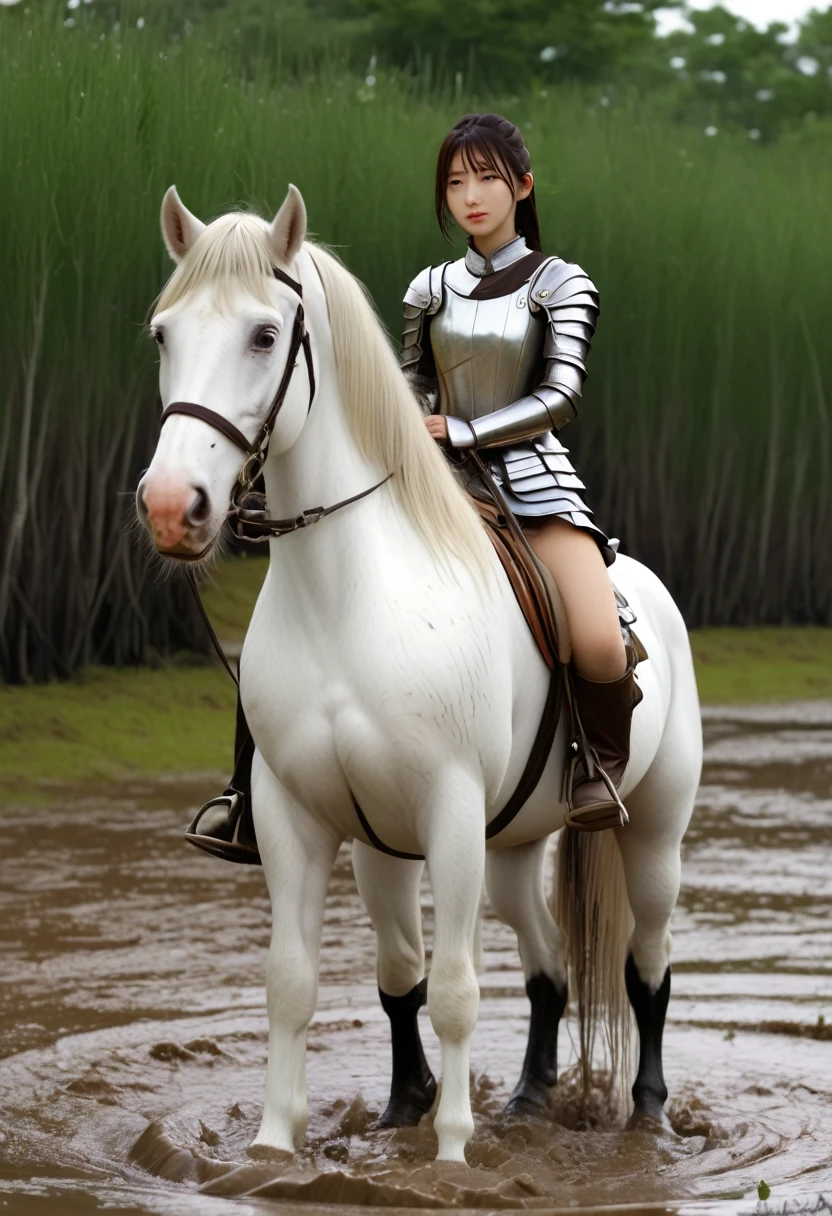(((masterpiece))),(((Highest quality))),((Tabletop:1.4, Highest quality)), (Realな写真:1.4),
((1 cute girl knight)),rodeo,
(超High resolution:1.2),, wonderful, Very detailed CG Unity 8k wallpaper, Very detailed, High resolution,draft horse ridden by japanese cute girl,tight,
Cold Light, Beautiful detailed girl, Droopy eyes,Very detailedな目と顔, Beautiful and exquisite nose, Beautiful and exquisite, draft horse ridden by a girl can't move in swamp because horse and girl soak in the sticky muddy deep:10.0 , horse falls down ,looks pained ,Displeased face:4.0,Real,Anatomically correct