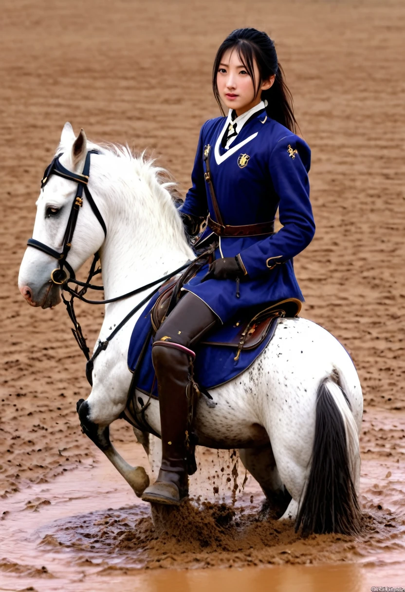 (((masterpiece))),(((Highest quality))),((Tabletop:1.4, Highest quality)), (Realな写真:1.4), 
((1 cute girl knight)),rodeo,
(超High resolution:1.2),, wonderful, Very detailed CG Unity 8k wallpaper, Very detailed, High resolution,draft horse ridden by japanese cute girl,tight,muddy desert ,
Cold Light, Beautiful detailed girl, Droopy eyes,Very detailedな目と顔, Beautiful and exquisite nose, Beautiful and exquisite, draft horse ridden by a girl can't move because horse and girl soak in the sticky muddy deep pitfall:10.0 , horse falls down ,looks pained ,Displeased face:4.0,Real,Anatomically correct