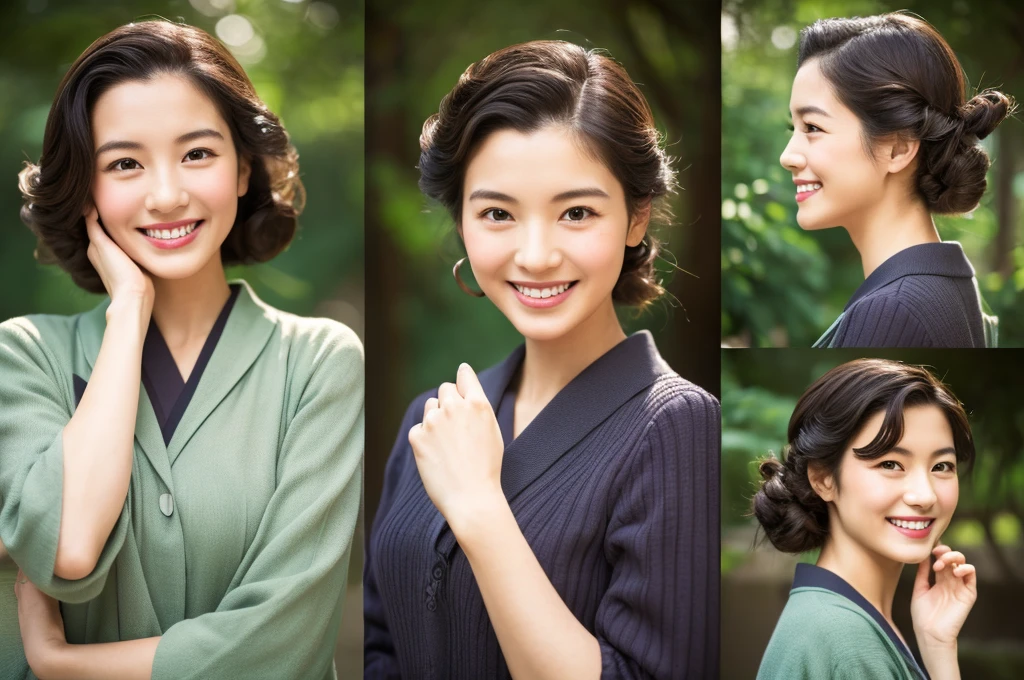 Highest quality、Masterpiece、、Japanese women、40s、smile、Slender figure、Realistic Face、Realistic hands、Detailed face、Three Women、Keep your distance