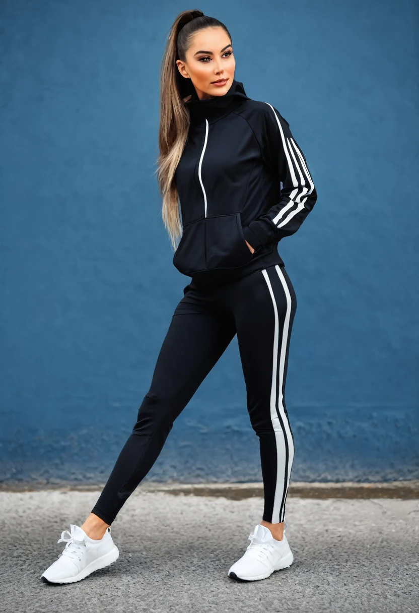 Beautiful woman, beautiful athletisure style, shoes sport, full length
