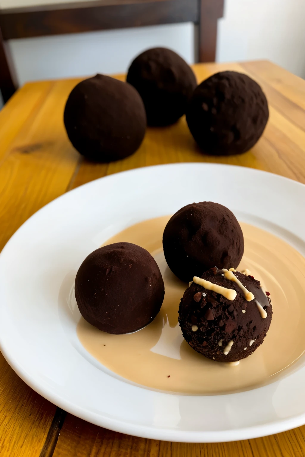 A photo of Sangrecita-based truffles on a plate