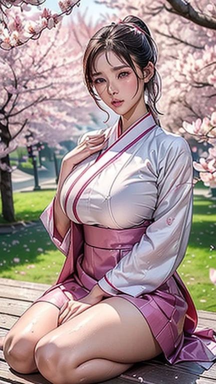 Seduce the viewer、Captivate your viewers、Taunt the viewer、Seductively Seduction、Climax orgasm during cherry blossom viewing、Dripping wet pussy、Dripping wet pussy、(best quality, 8K, masterpiece: 1.3), ((((((extremely giant breasts: 0.8))))), single ponytail, (beautiful face:1.3), Cherry blossoms are in full bloom, full of cherry blossoms, Floating cherry petals, Gorgeous, authentic Korean hanbok。Pussy-piercing orgasm、Nipples numb with intense caressing、Seduce the viewer、Captivate your viewers、Taunt the viewer、Seductively Seduction、Climax orgasm during cherry blossom viewing、Dripping wet pussy、Dripping wet pussy　Lewd pose、