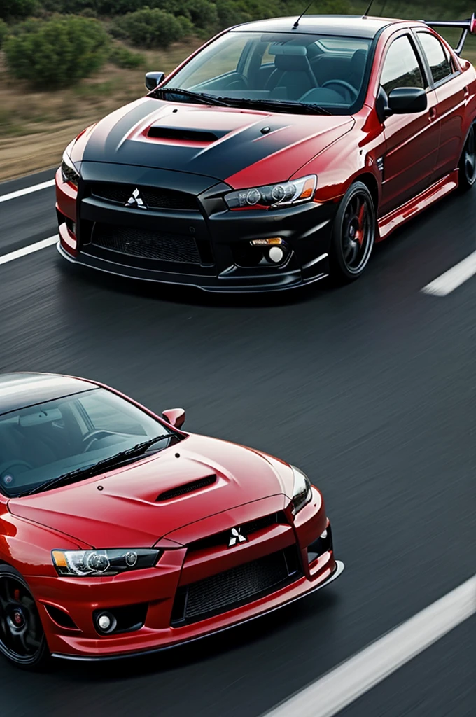 Generate an image of the Mitsubishi Lancer Evolution car from the movie Fast and Furious 2