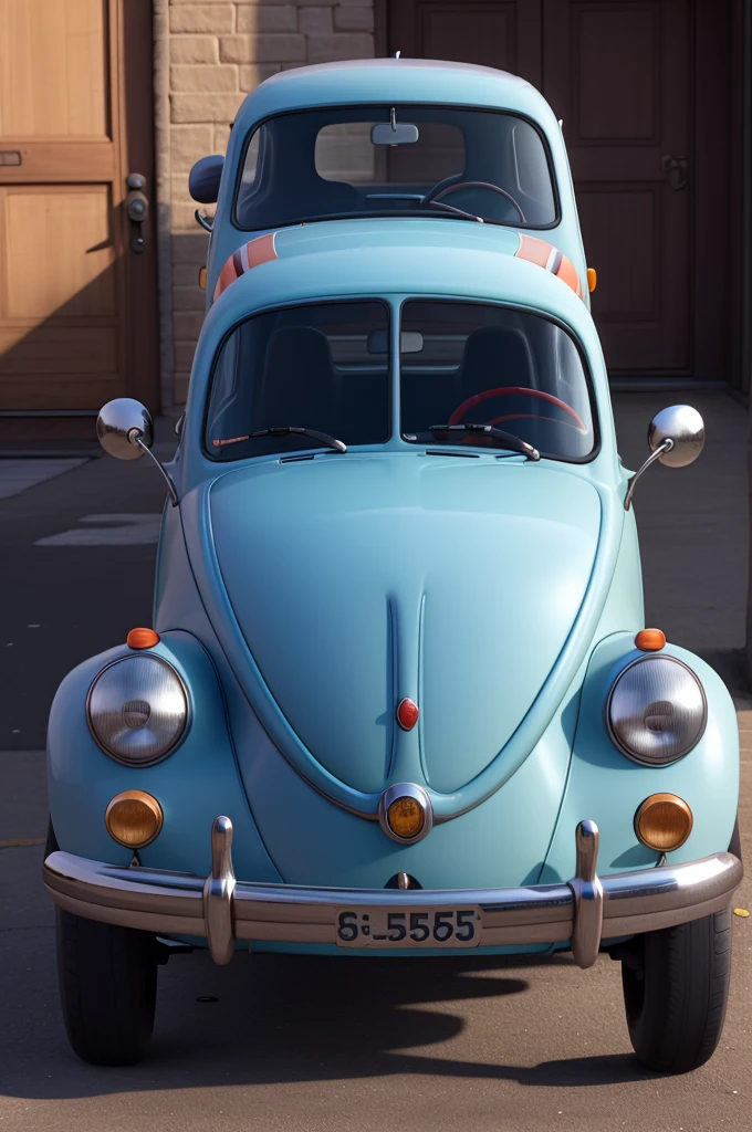The Herbie Beetle if my Beetle could talk,white prints with blue and red stripes on the hood,the number 53 inside a circle on the doors,1963 model