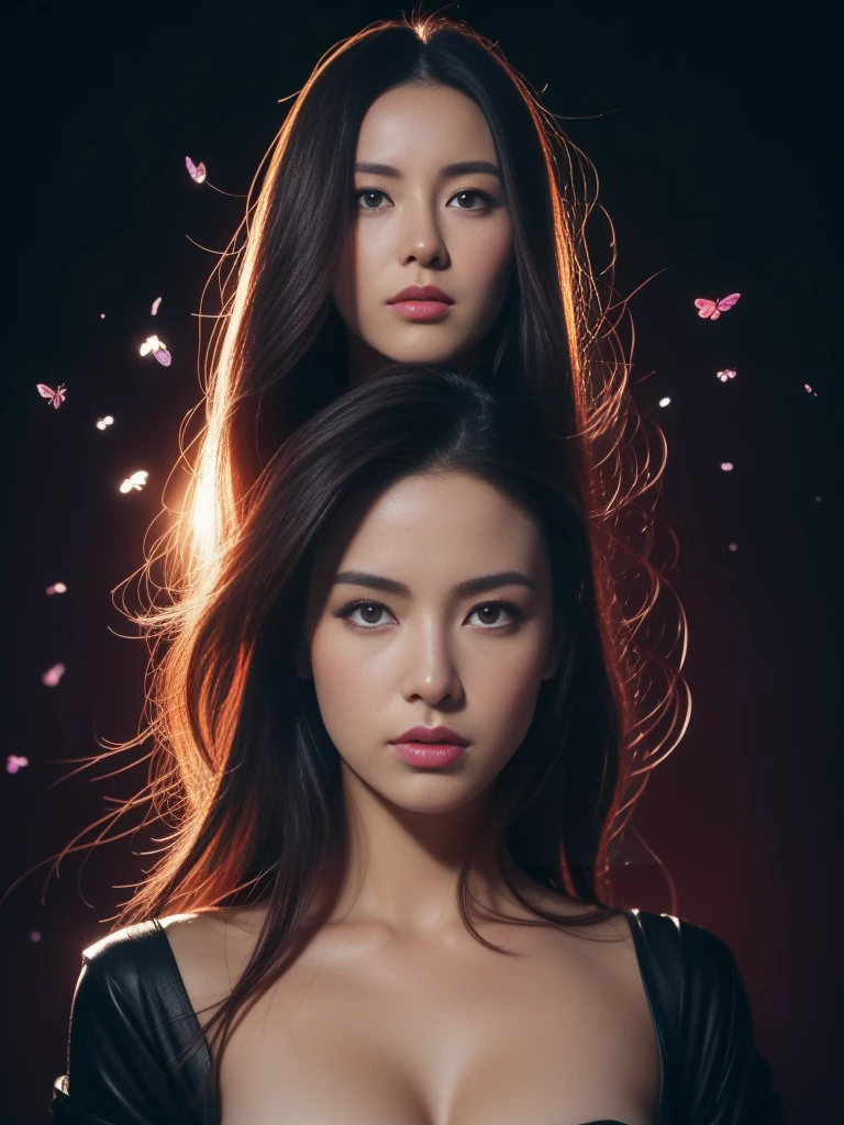 fullbody, portrait Illustration of PSYLOCKE from x-men, an beatiful japanese girl in fight pose envolve in a energy pink aura, little butterflies made of purple energy plasma; dark background, psylocke, realistic, photo-realistic, 8k, highly detailed, full length frame, High detail RAW color art, piercing, diffused soft lighting, shallow depth of field, sharp focus, hyperrealism, cinematic lighting Art by Frankenthaler, Cassatt, O'Keeffe, Vigée Le Brun, Alma Thomas, Gentileschi, Barbara Kruger, Lavinia Fontana, Dutch view, full body shot with Cannon EF 35mm f/1.4L II USM Lens