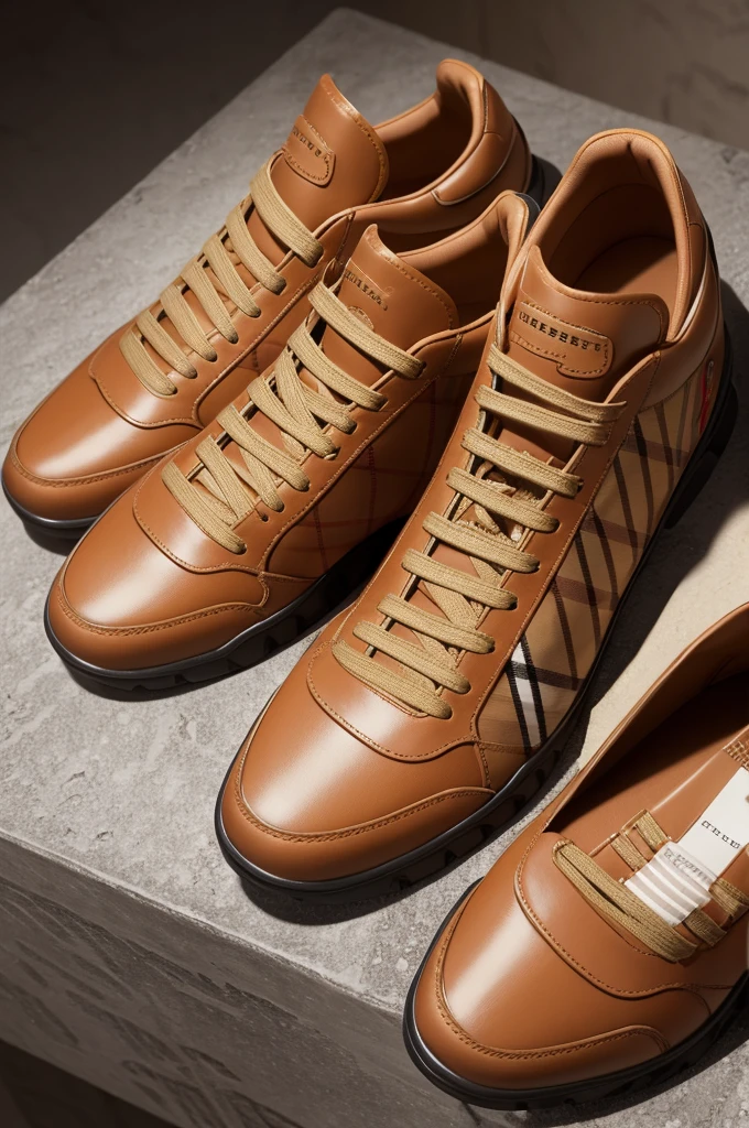 Burberry sneakers just have to be plaid and be caramel, the color of chocolate, not coffee with milk