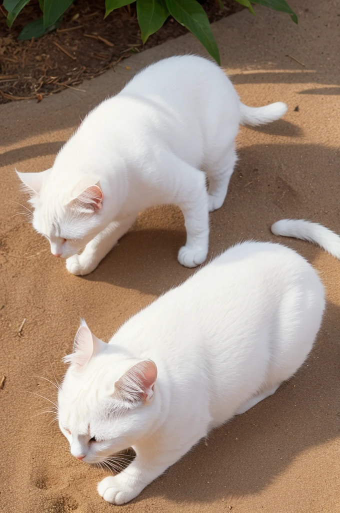 1 white cat sandbox