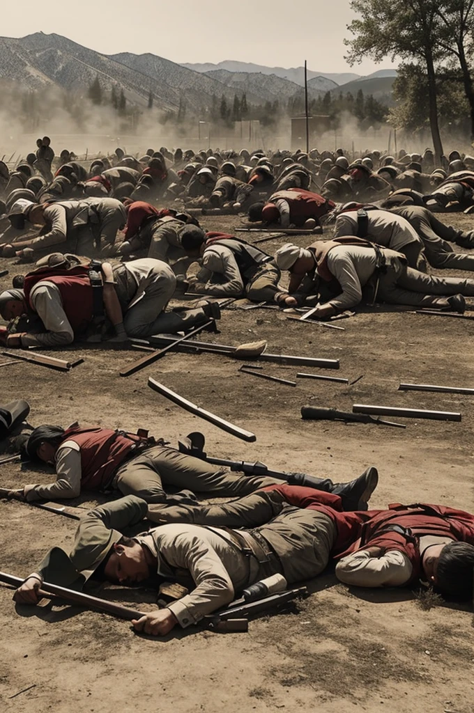 Make a drawing of a massacre