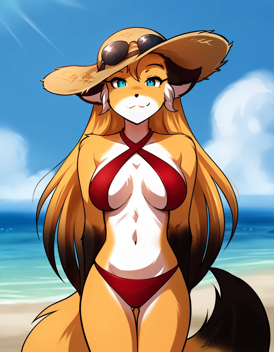 female furry, anthro, full body, detailed eyes, horse, horse ears, horse tail, longhair, twin braids, sand hair, naked, pussy facing the viewer, playing with her pussy, wizard tiara