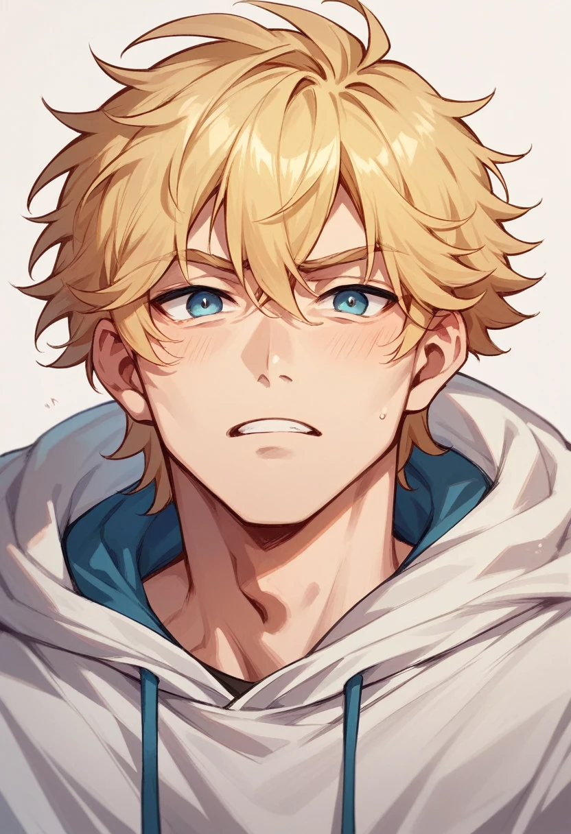 Man with long blonde hair