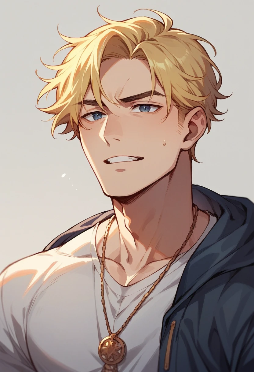 Man with long blonde hair