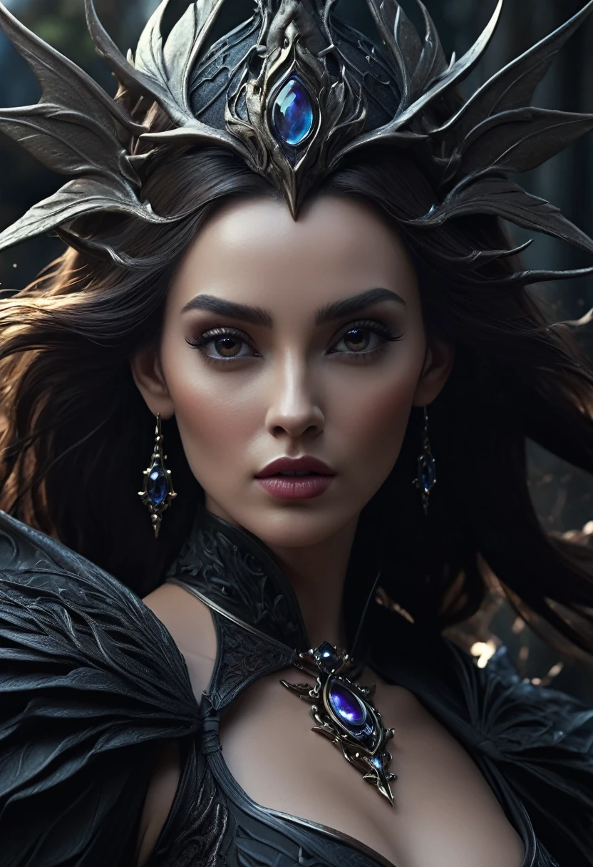 Woman lady, Dark Fantasy, high detail, hyperrealistic, cinematic frame