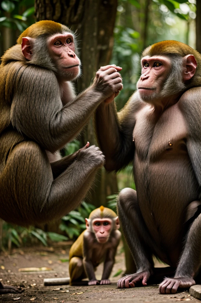 Possessed macaque against an old lady with the power of God (they proceed to fight)