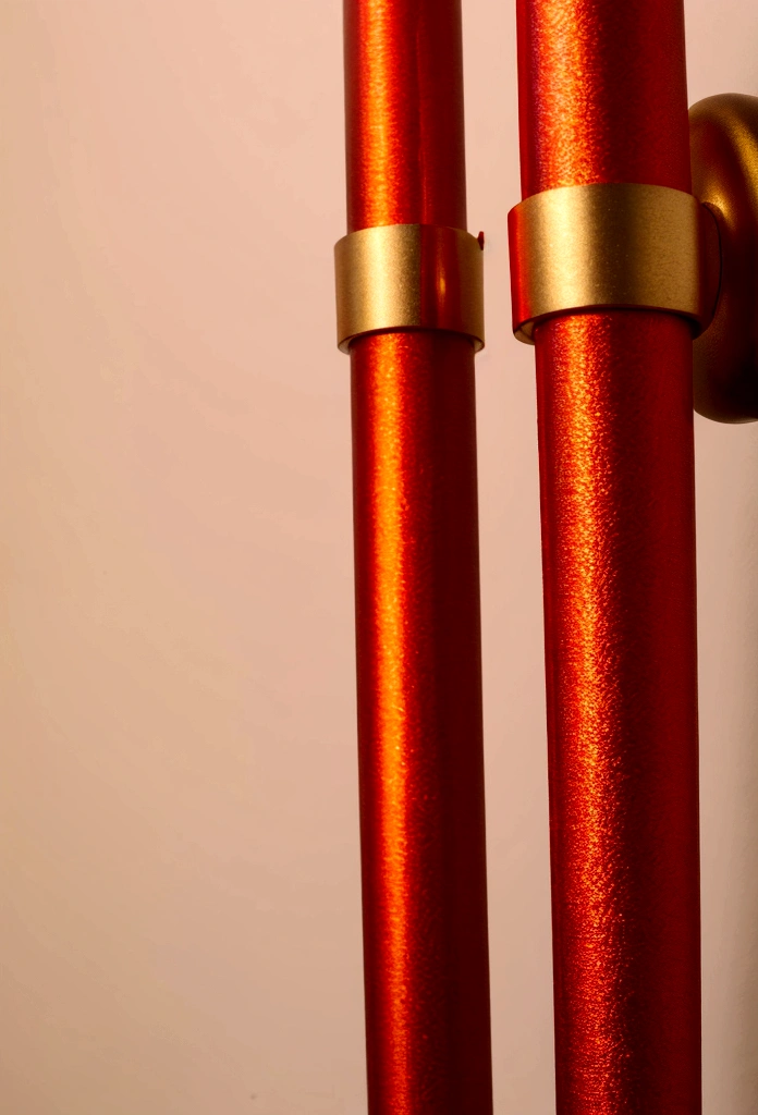 glowing iron rod with shades of red, orange and yellow.