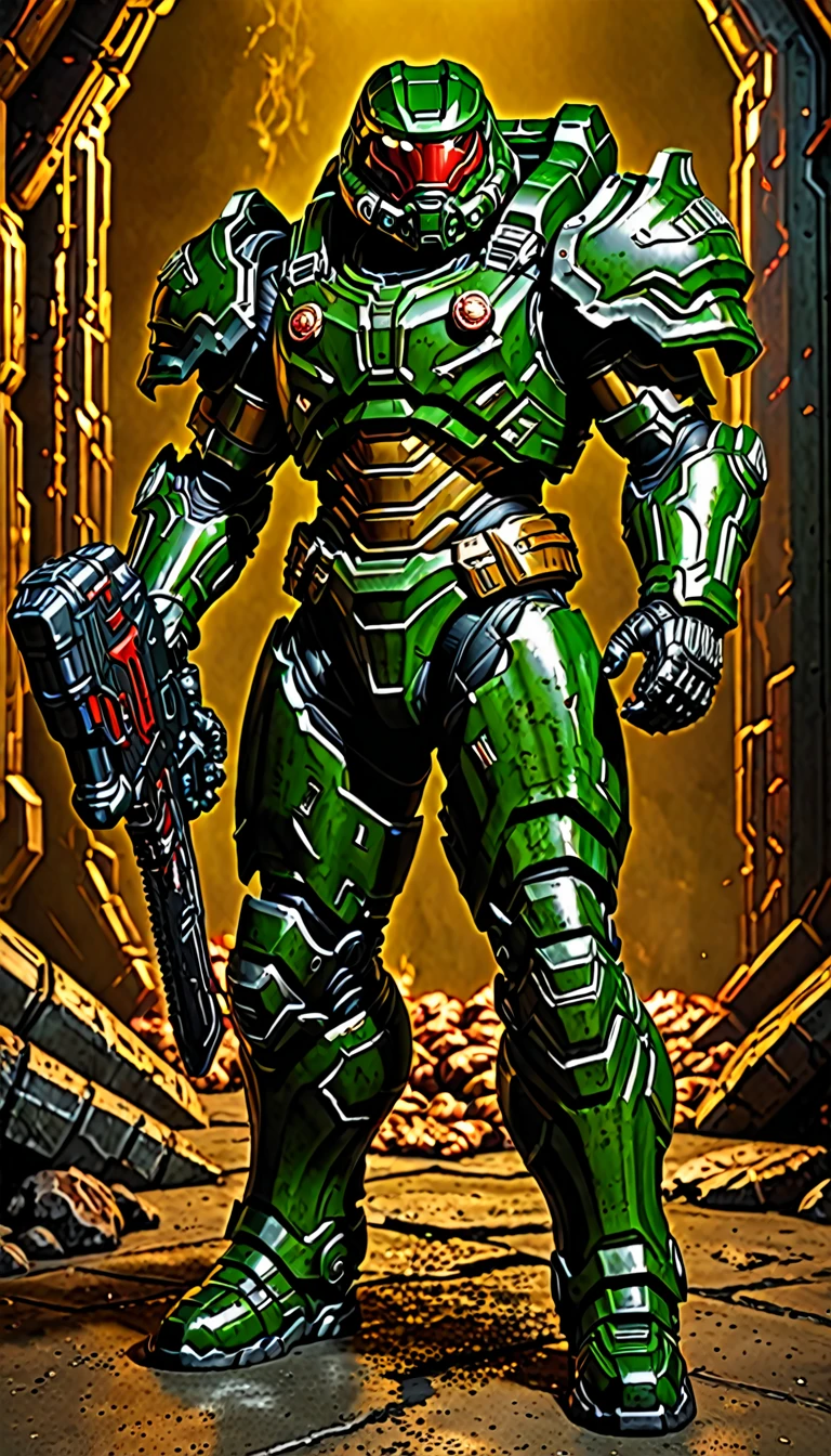 Doom, slayer, doom Slayer, armor, armored, muscle