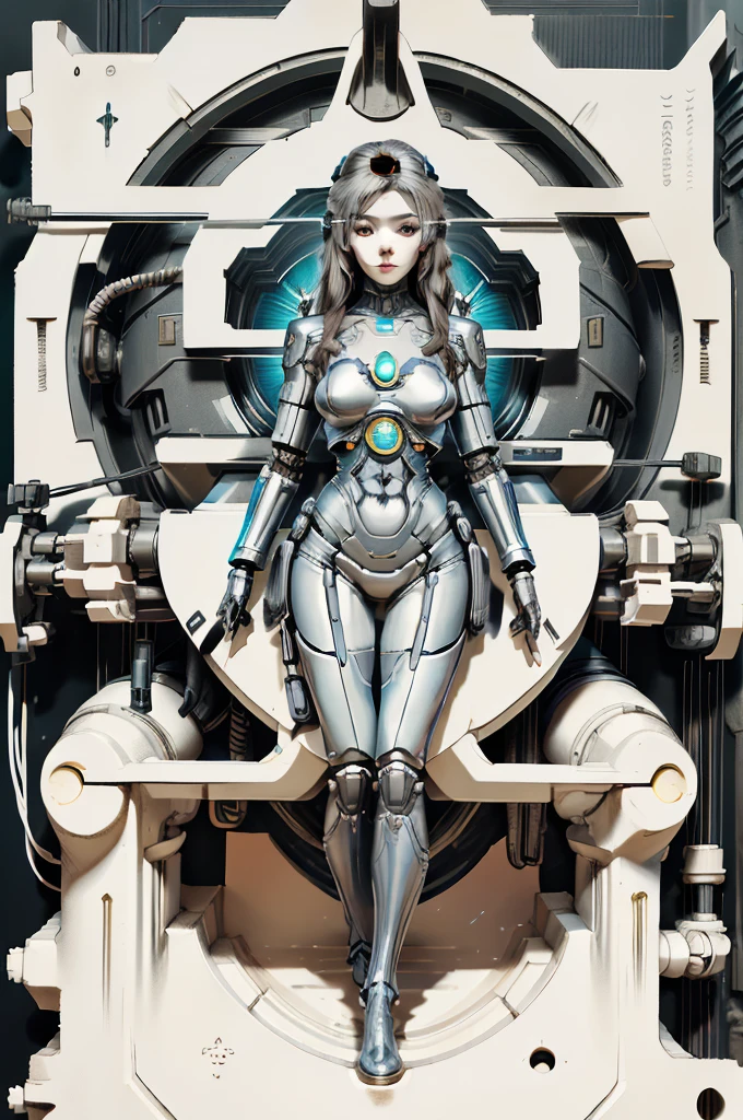 There is a woman in robot suit posing next to ancient building, beautiful white girl half-cyborg, cute cyborg girl, beautiful girl cyborg, perfect robot girl, cyborg girl, young cyborg lady, beautiful female robot, beautiful robot woman, cyborg-girl, perfect cyborg female, porcelain cyborg, female robot, beautiful cyborg image