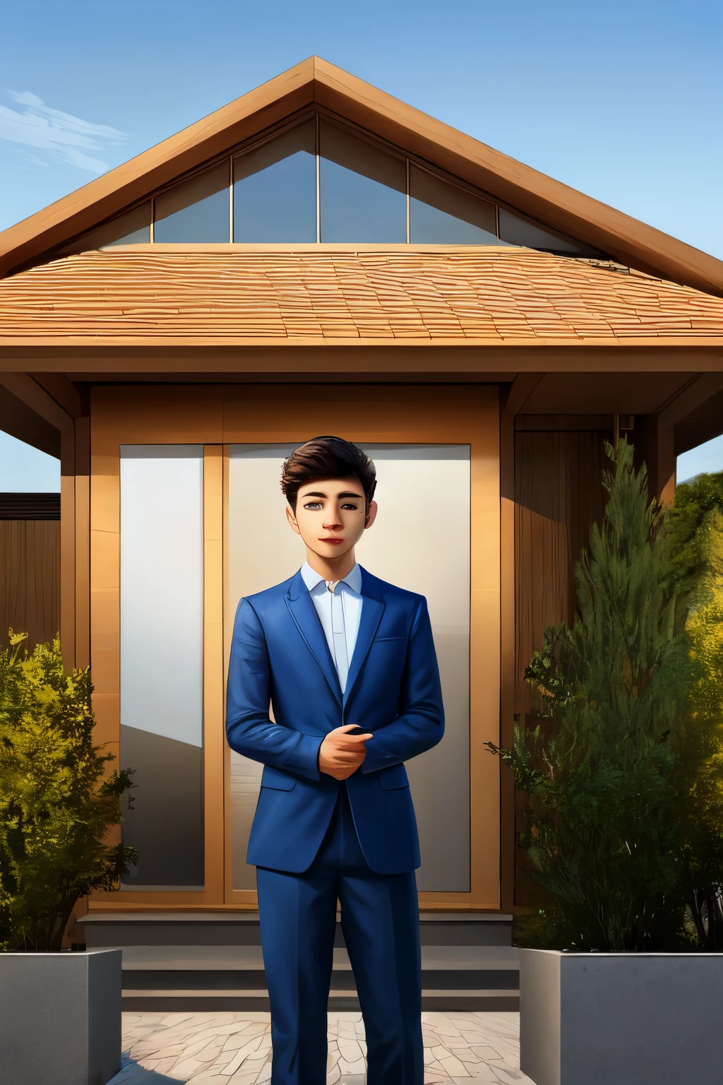 ((best qualityer)), ((work of art)), (detailded), A respected boy, Graduated in architecture focused on building modern houses