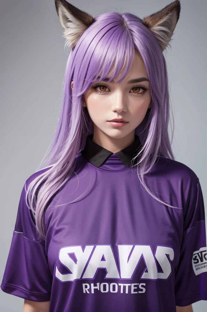 Sports shirt with wolves and purple details