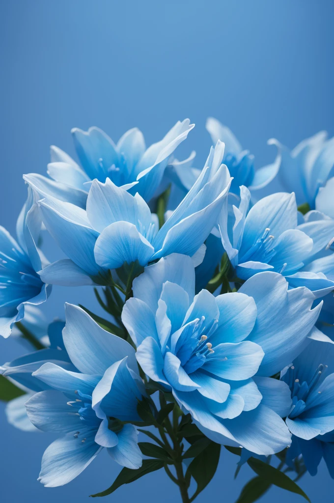 Blue background with light blue flowers