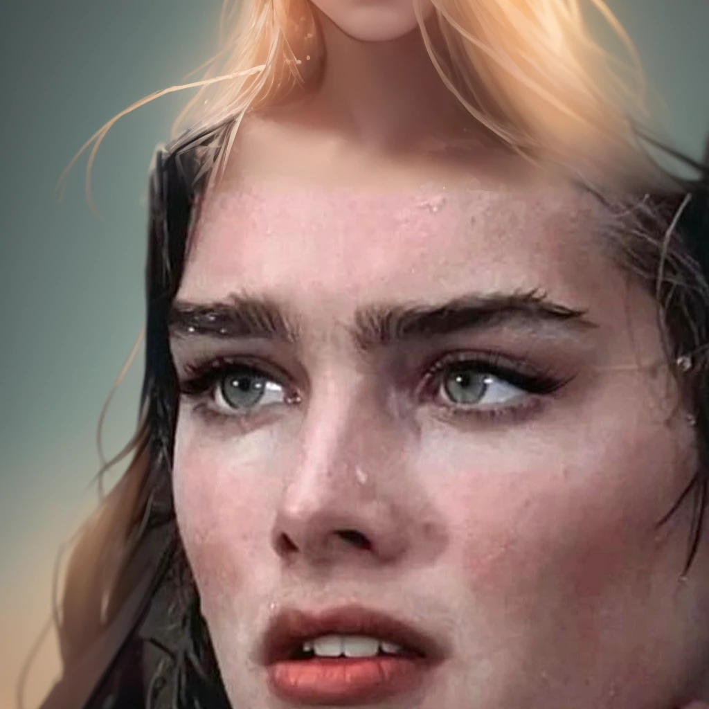 Customary portrait of a woman with wet hair and a ring on her finger, Brooke Shields, Carol Buck from Emma Watson&#39;s Nun, Beautiful Face!!!!, Beautiful model, Amazing art, Like tears in the rain of death, & Her expression is solemn, Jennifer Connelly, young Jennifer Connelly, Jennifer Connelly as a stunning, Beautiful Face!!
