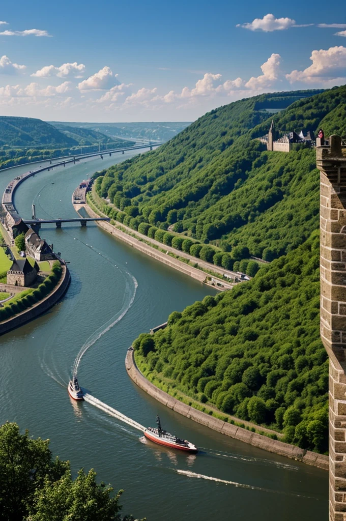 A view of the Rhineland with military fortifications 
