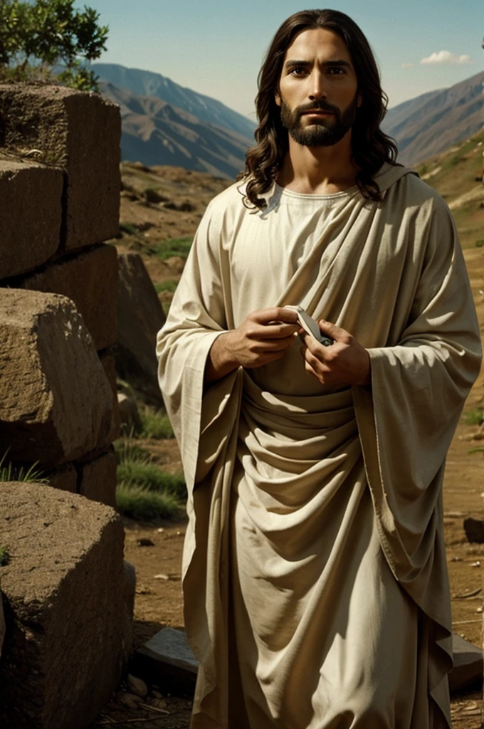 Jesus Christ doing mewing