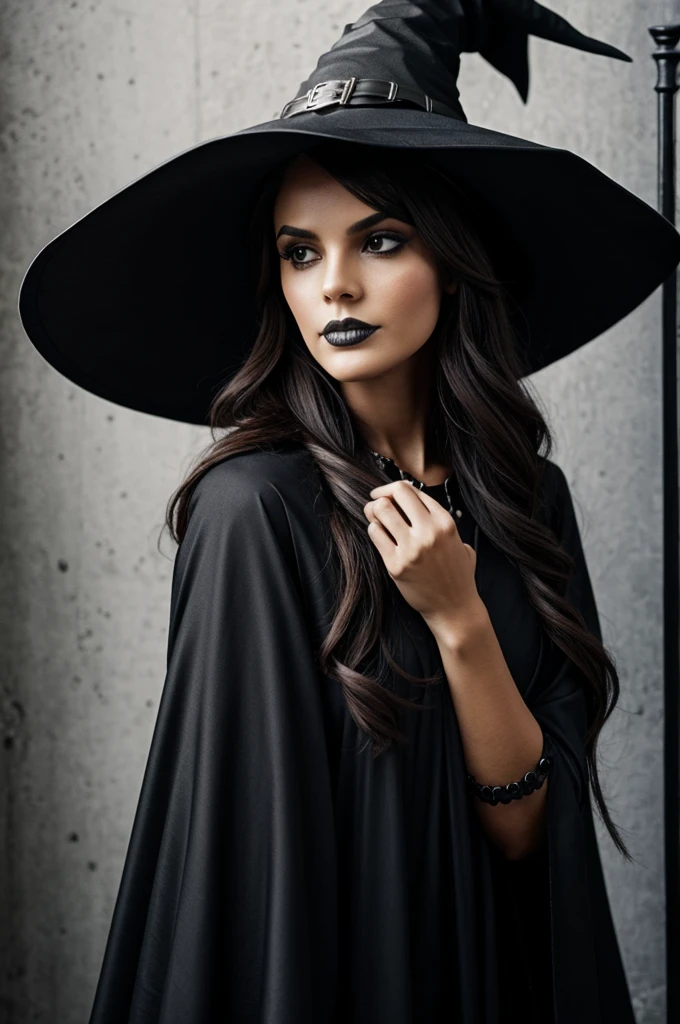 Skull with witch hat